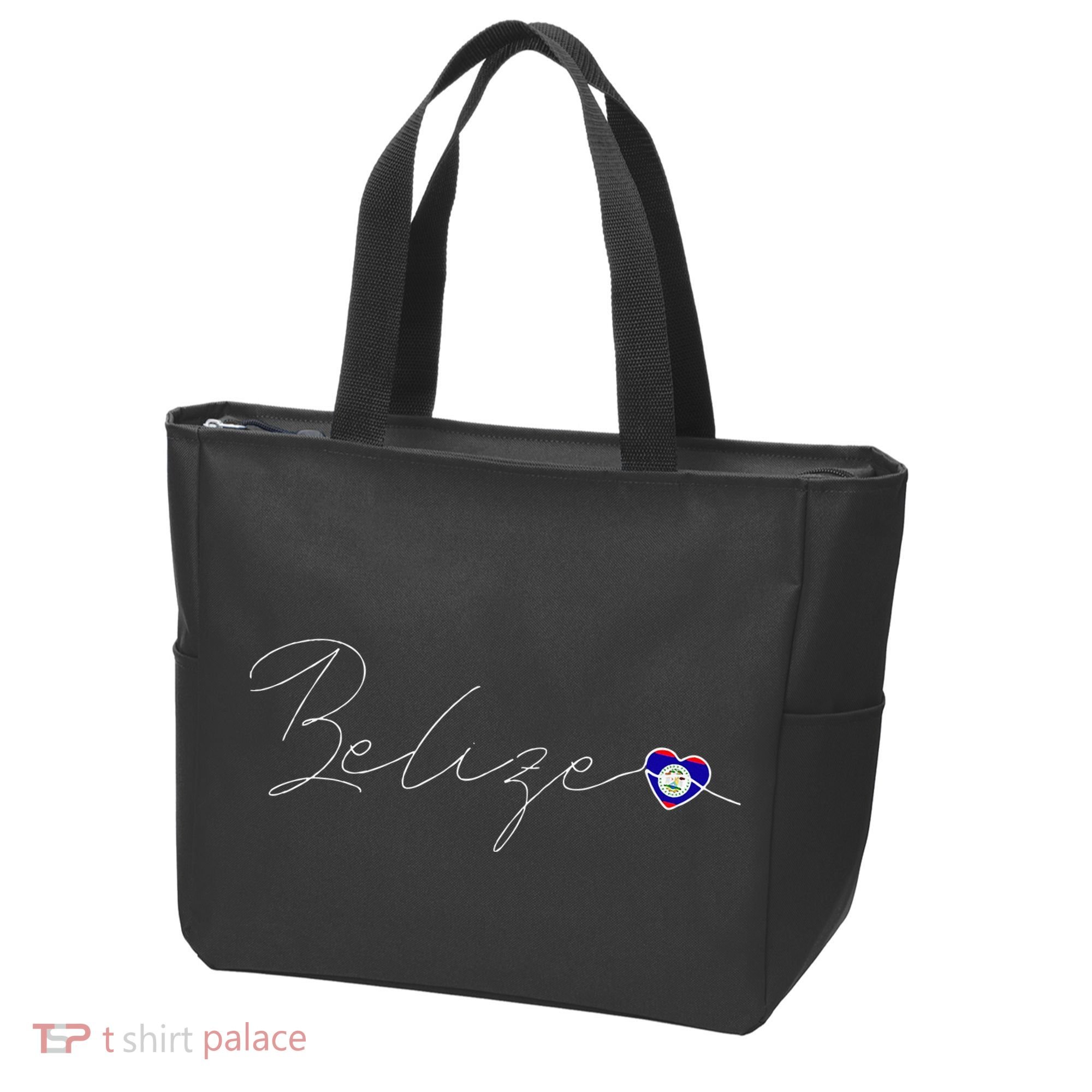 Belize Simple Love Belizean Flag Heart On Belize Tote Bag