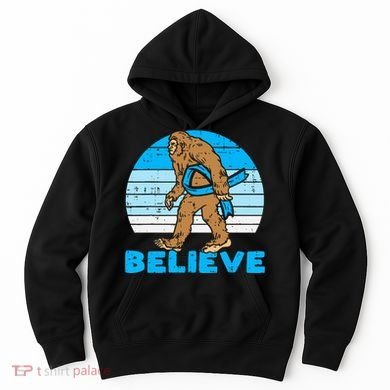 Bigfoot Sasquatch Light Blue Ribbon Prostate Cancer Aware Hoodie