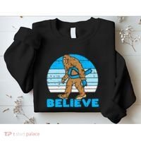 Bigfoot Sasquatch Light Blue Ribbon Prostate Cancer Aware Sweatshirt thumb 2