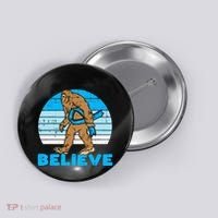 Bigfoot Sasquatch Light Blue Ribbon Prostate Cancer Aware Button thumb 0