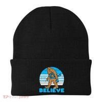 Bigfoot Sasquatch Light Blue Ribbon Prostate Cancer Aware Beanie thumb 0