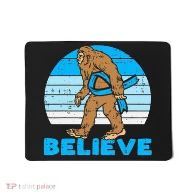Bigfoot Sasquatch Light Blue Ribbon Prostate Cancer Aware Mousepad