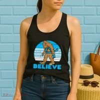 Bigfoot Sasquatch Light Blue Ribbon Prostate Cancer Aware Women's Tank Top thumb 2