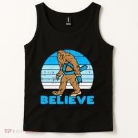 Bigfoot Sasquatch Light Blue Ribbon Prostate Cancer Aware Tank Top thumb 2