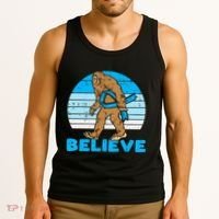 Bigfoot Sasquatch Light Blue Ribbon Prostate Cancer Aware Tank Top thumb 3