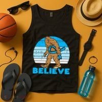 Bigfoot Sasquatch Light Blue Ribbon Prostate Cancer Aware Tank Top thumb 4