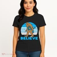 Bigfoot Sasquatch Light Blue Ribbon Prostate Cancer Aware Women's T-Shirt thumb 4