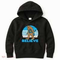 Bigfoot Sasquatch Light Blue Ribbon Prostate Cancer Aware Kids Hoodie thumb 0