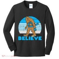 Bigfoot Sasquatch Light Blue Ribbon Prostate Cancer Aware Kids Long Sleeve Shirt thumb 0