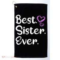 Big Sister Little Sister Middle Sister Best Sister Ever Cool Gift Golf Towel thumb 0