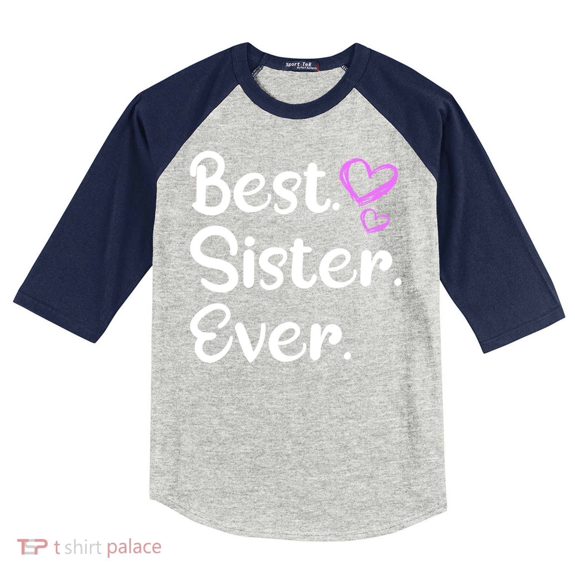 Big Sister Little Sister Middle Sister Best Sister Ever Cool Gift Kids Colorblock Raglan Jersey