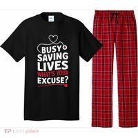 Busy Saving Lives What’S Your Excuse Icu Nurse Pajama Set thumb 0