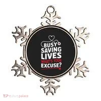 Busy Saving Lives What’S Your Excuse Icu Nurse Ornament thumb 0