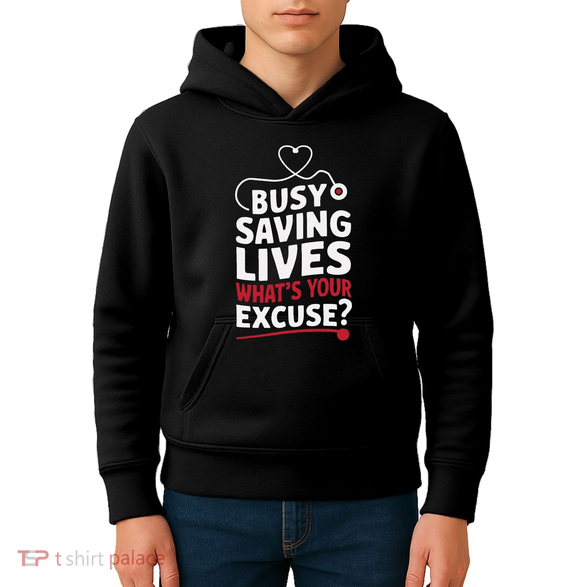 Busy Saving Lives What’S Your Excuse Icu Nurse Kids Hoodie