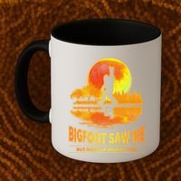 Bigfoot Saw Me But Nobody Believes Him Funny Halloween Coffee Mug thumb 2
