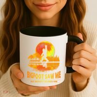 Bigfoot Saw Me But Nobody Believes Him Funny Halloween Coffee Mug thumb 3