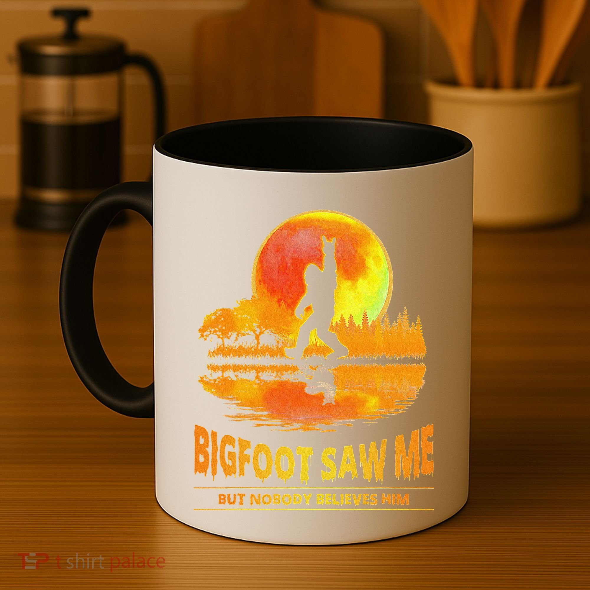 Bigfoot Saw Me But Nobody Believes Him Funny Halloween Coffee Mug