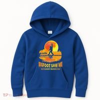 Bigfoot Saw Me But Nobody Believes Him Funny Halloween Kids Hoodie thumb 0