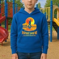 Bigfoot Saw Me But Nobody Believes Him Funny Halloween Kids Hoodie thumb 2