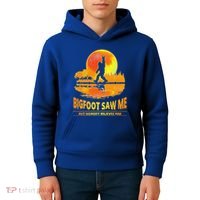 Bigfoot Saw Me But Nobody Believes Him Funny Halloween Kids Hoodie thumb 4