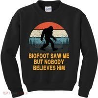 Bigfoot Saw Me But Nobody Believes Him Kids Sweatshirt thumb 0