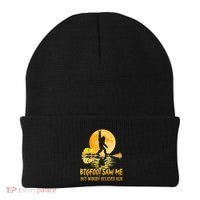 Bigfoot Saw Me But Nobody Believes Him Halloween Bigfoot Beanie thumb 0