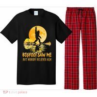 Bigfoot Saw Me But Nobody Believes Him Halloween Bigfoot Pajama Set thumb 0