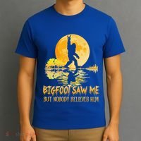 Bigfoot Saw Me But Nobody Believes Him Halloween Bigfoot T-Shirt thumb 3