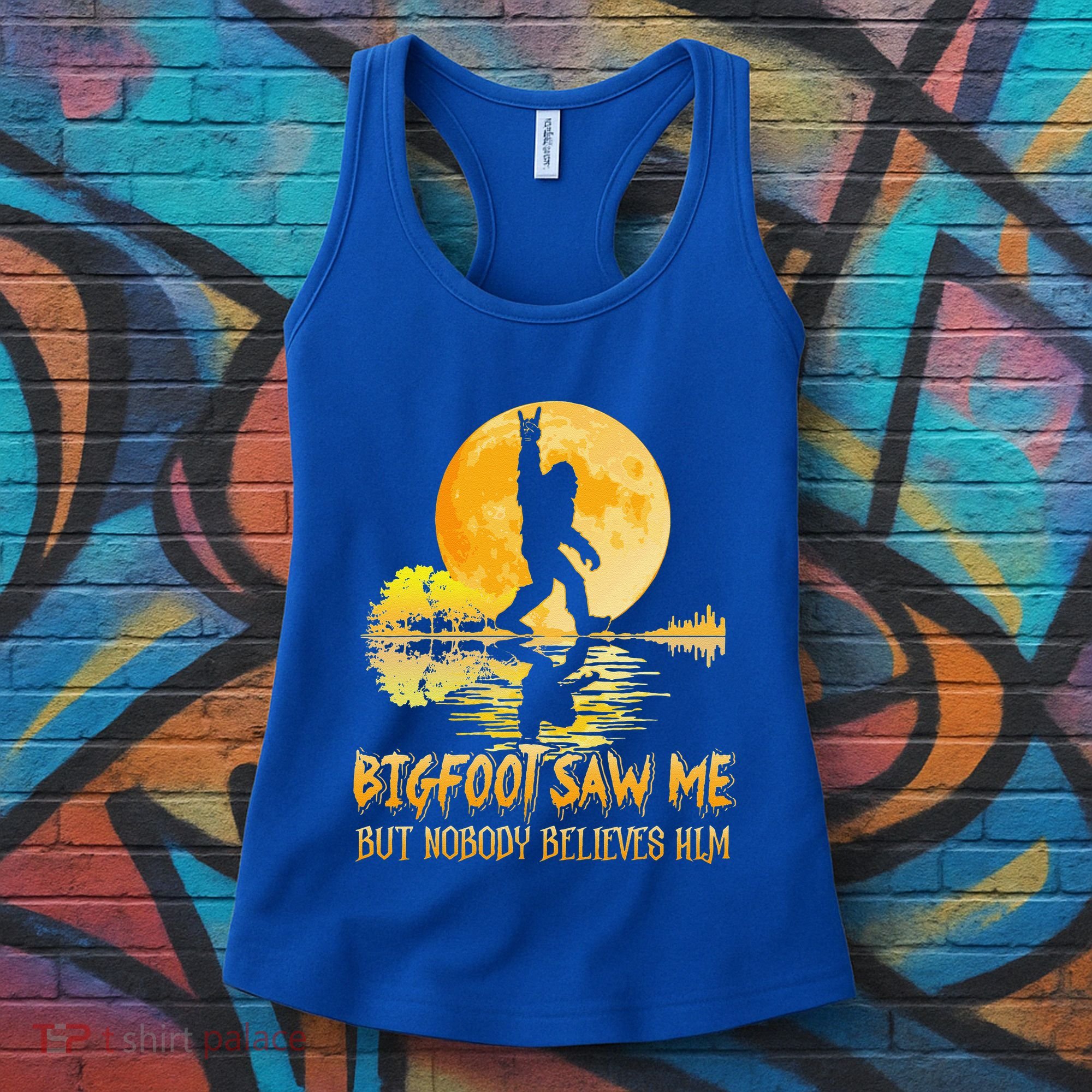 Bigfoot Saw Me But Nobody Believes Him Halloween Bigfoot Women's Tank Top