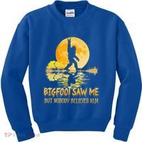 Bigfoot Saw Me But Nobody Believes Him Halloween Bigfoot Kids Sweatshirt thumb 0