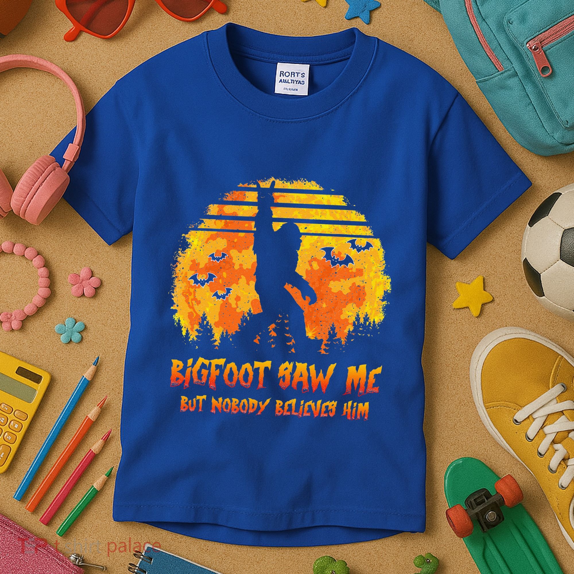 Bigfoot Saw Me But Nobody Believes Him Sasquatch Believer Kids T-Shirt