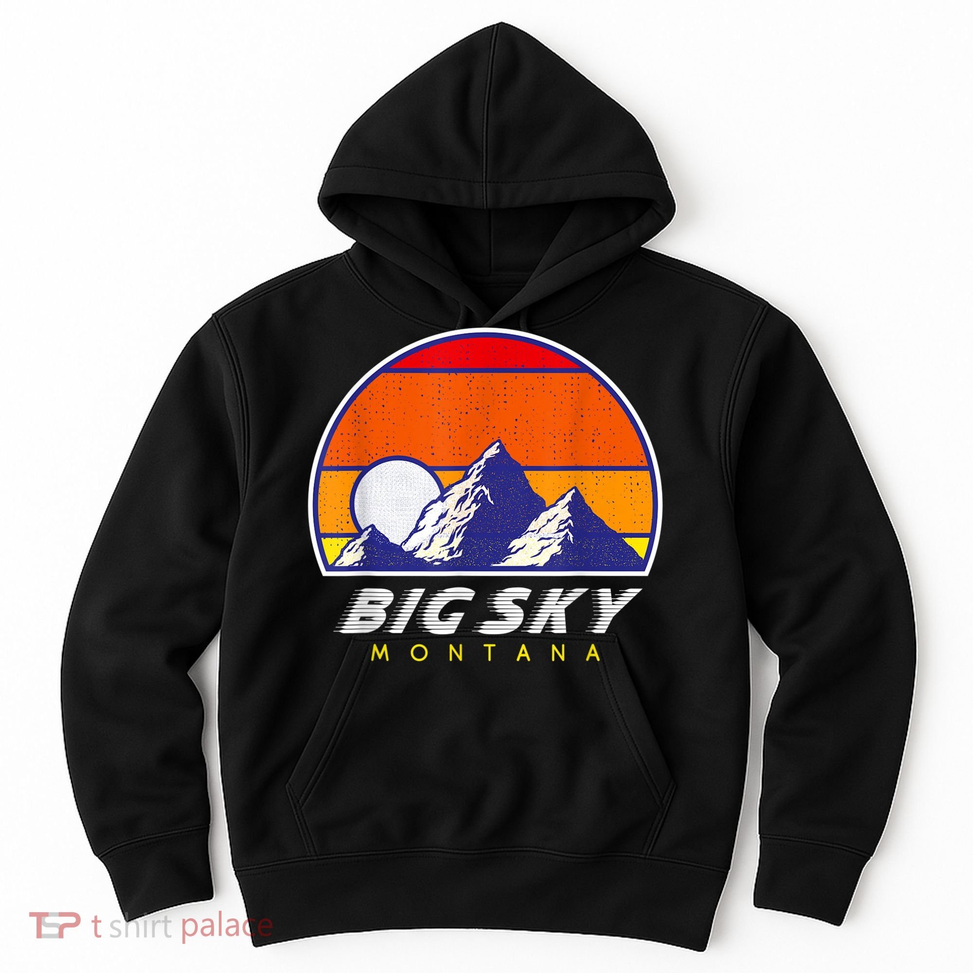 Big Sky Montana USA Ski Resort 1980s Retro Collection Hoodie