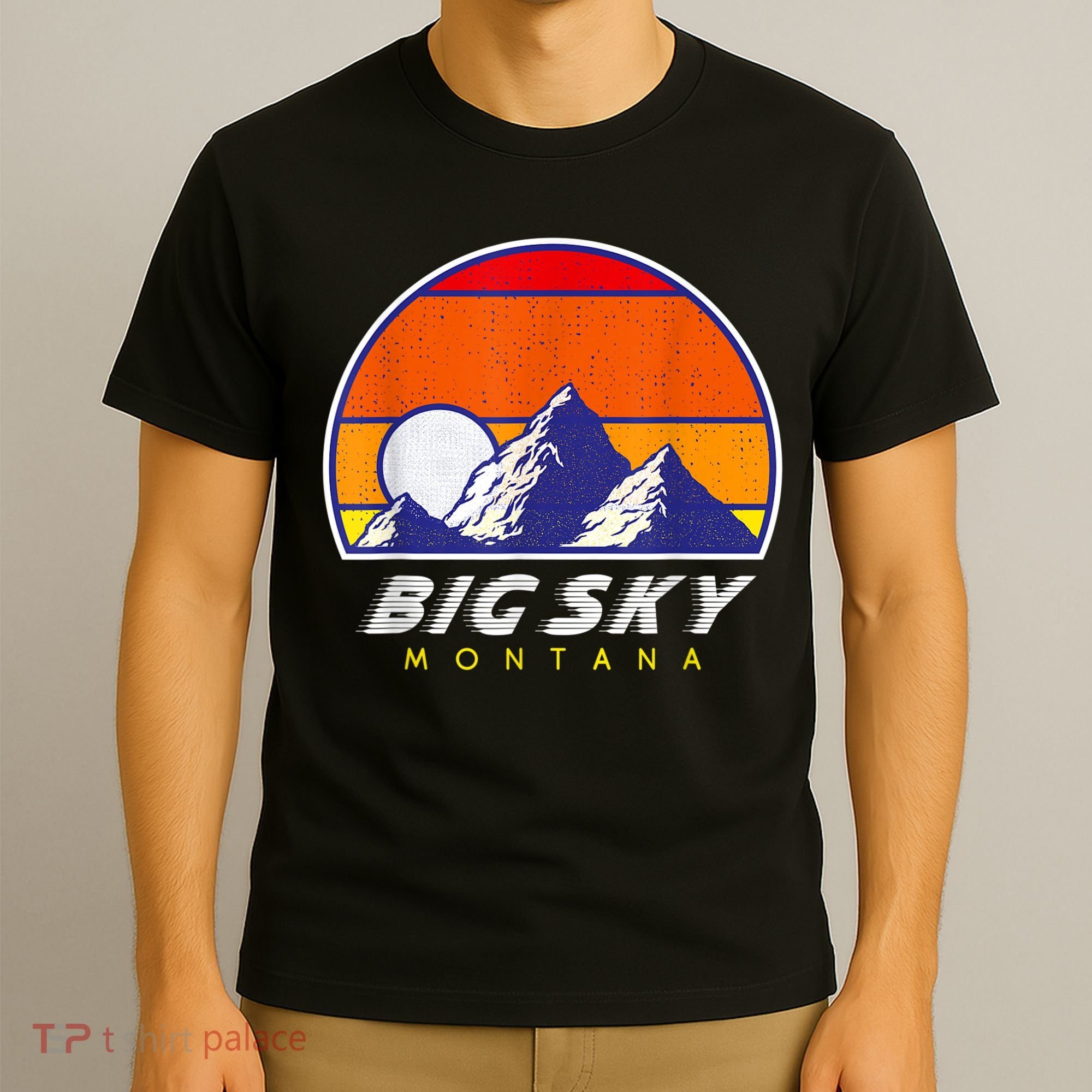 Big Sky Montana USA Ski Resort 1980s Retro Collection T-Shirt