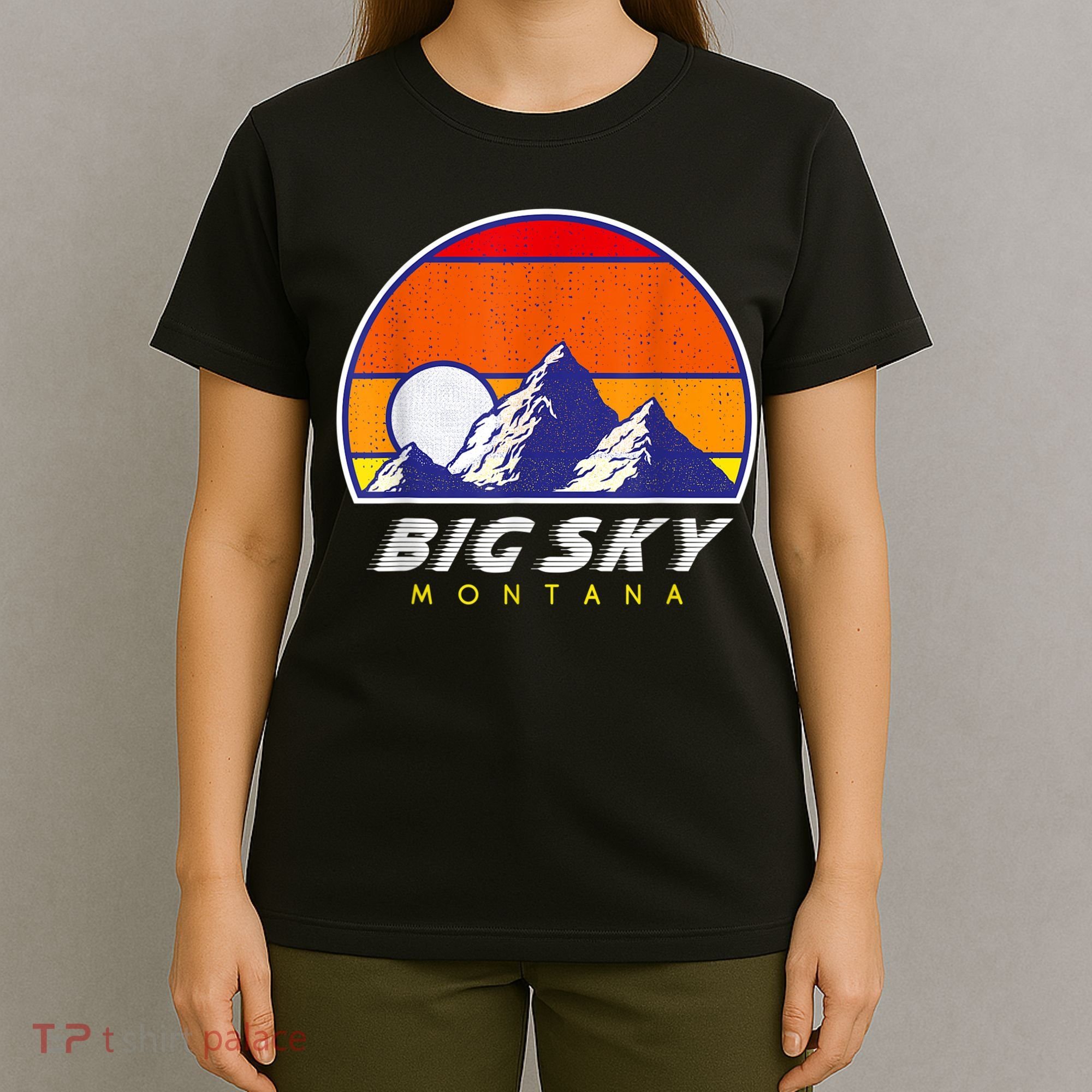Big Sky Montana USA Ski Resort 1980s Retro Collection T-Shirt