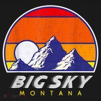 Big Sky Montana USA Ski Resort 1980s Retro Collection Button thumb 1
