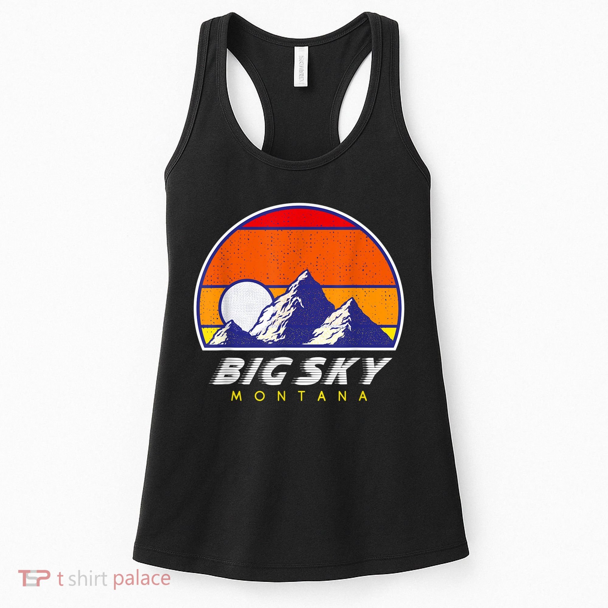 Big Sky Montana USA Ski Resort 1980s Retro Collection Women's Tank Top