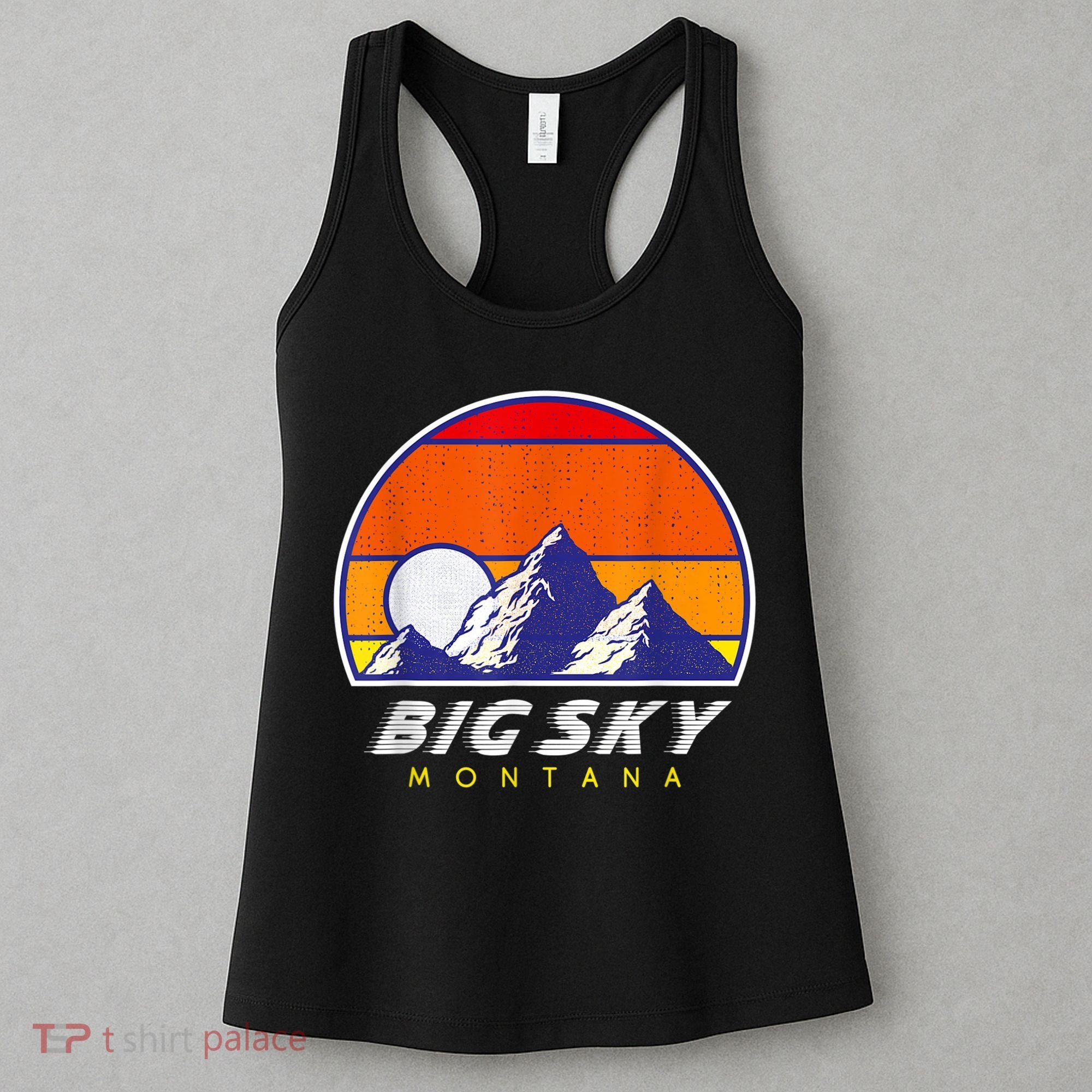 Big Sky Montana USA Ski Resort 1980s Retro Collection Women's Tank Top
