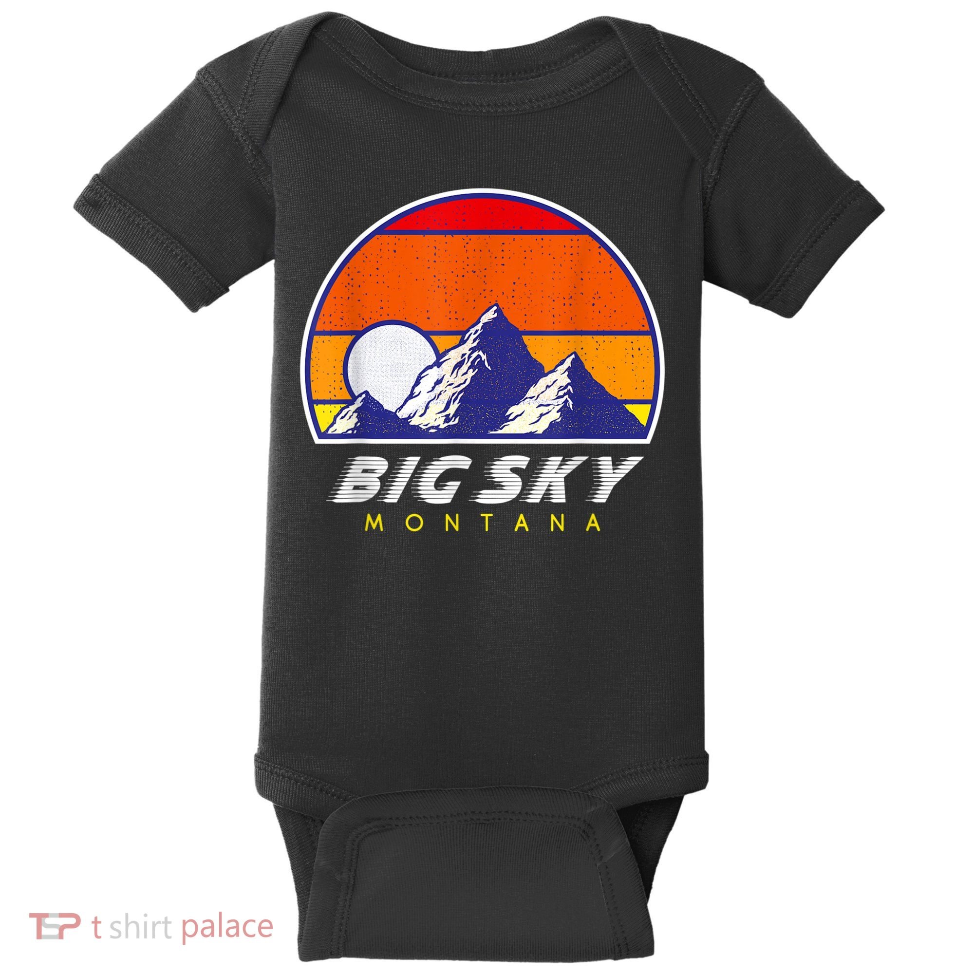Big Sky Montana USA Ski Resort 1980s Retro Collection Baby Bodysuit