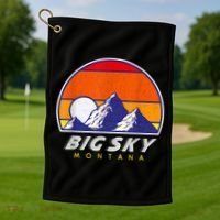 Big Sky Montana USA Ski Resort 1980s Retro Collection Golf Towel thumb 1