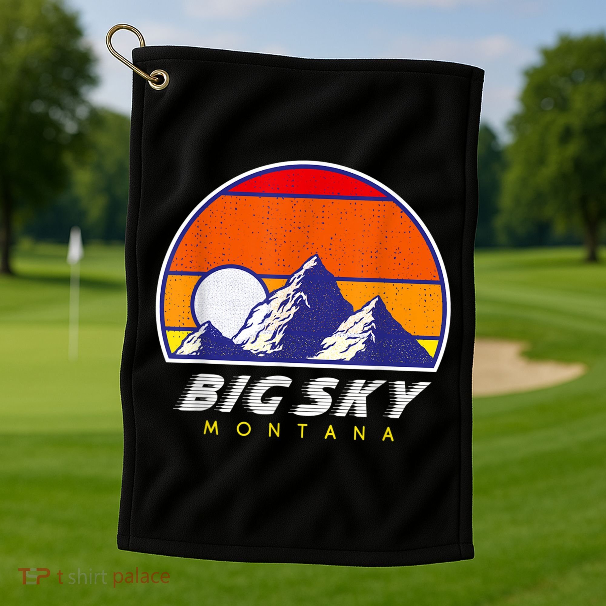 Big Sky Montana USA Ski Resort 1980s Retro Collection Golf Towel