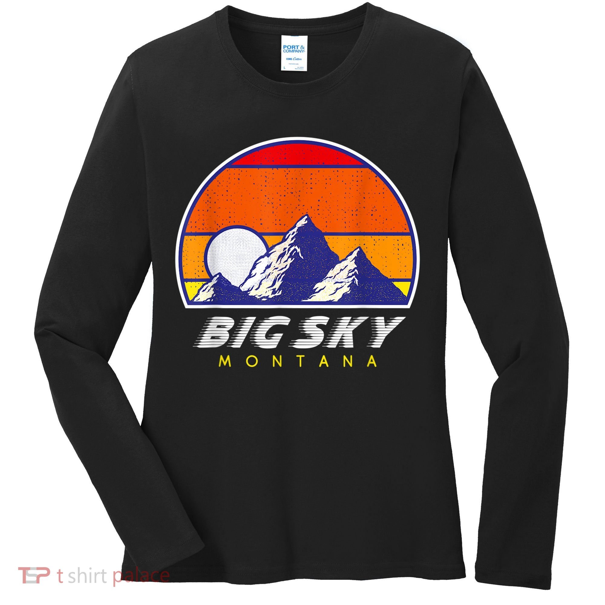 Big Sky Montana USA Ski Resort 1980s Retro Collection Women's Long Sleeve Shirt
