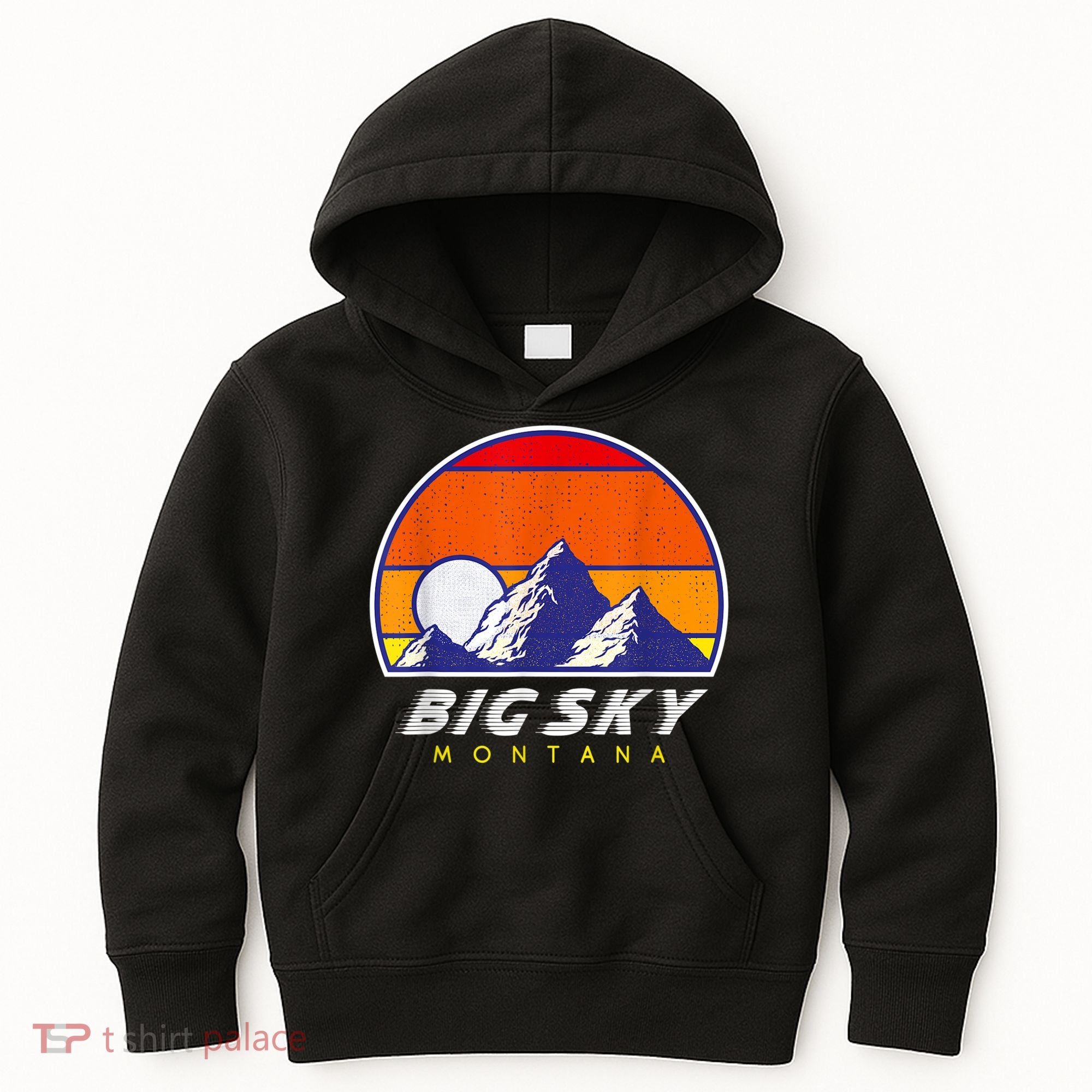 Big Sky Montana USA Ski Resort 1980s Retro Collection Kids Hoodie