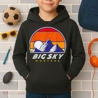 Big Sky Montana USA Ski Resort 1980s Retro Collection Kids Hoodie thumb 2