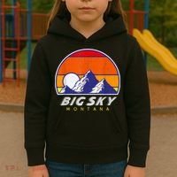 Big Sky Montana USA Ski Resort 1980s Retro Collection Kids Hoodie thumb 3