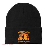 Bigfoot Saw Me But Nobody Believes Him Sasquatch Halloween Beanie thumb 0