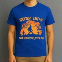 Bigfoot Saw Me But Nobody Believes Him Sasquatch Halloween T-Shirt thumb 3