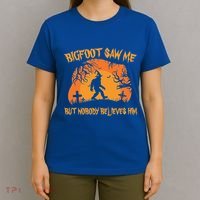 Bigfoot Saw Me But Nobody Believes Him Sasquatch Halloween T-Shirt thumb 4