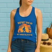 Bigfoot Saw Me But Nobody Believes Him Sasquatch Halloween Women's Tank Top thumb 2