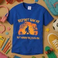 Bigfoot Saw Me But Nobody Believes Him Sasquatch Halloween Kids T-Shirt thumb 3