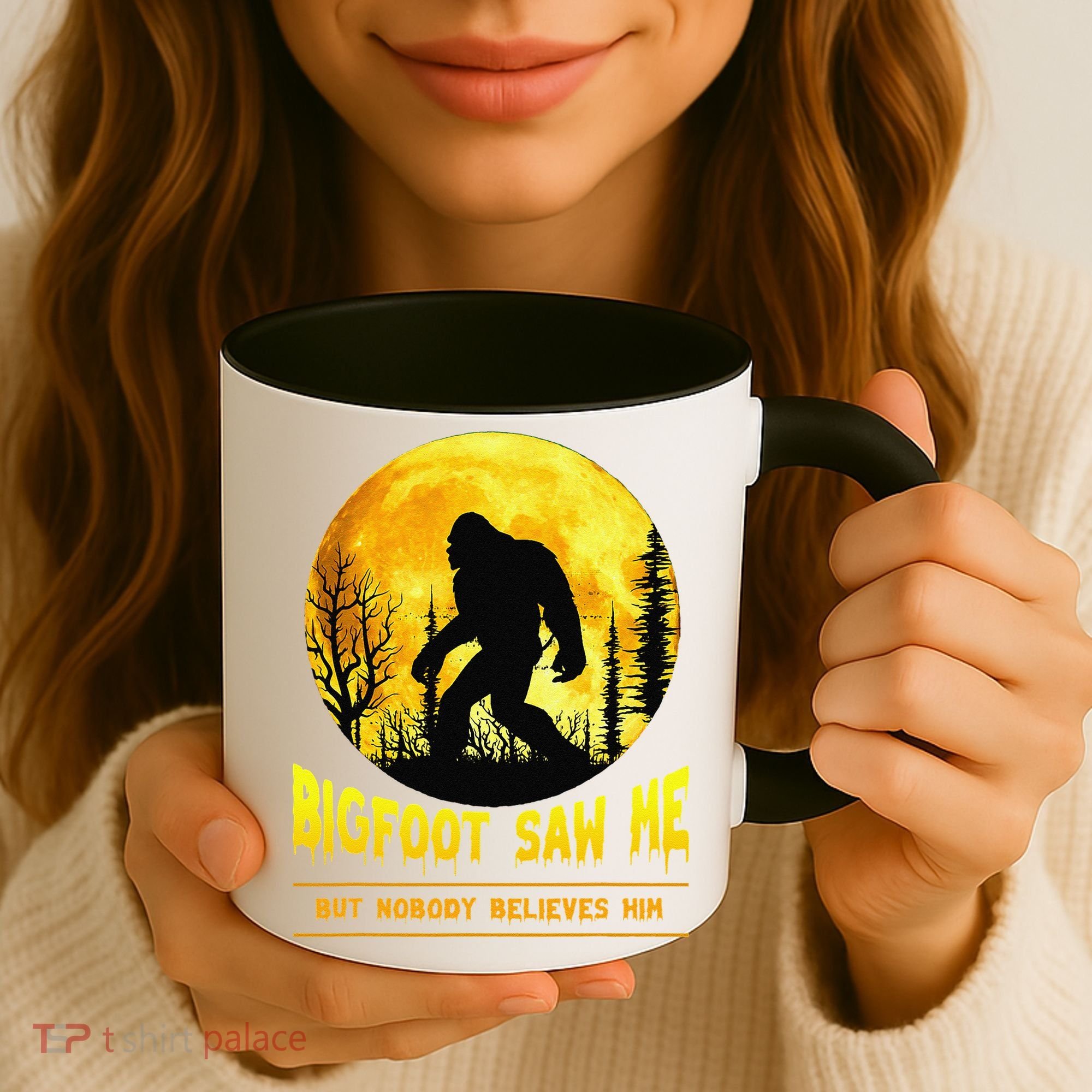 Bigfoot Saw Me Nobody Believes Him Funny Halloween Costume Coffee Mug
